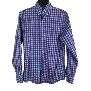 Izod Men Slim Fit Long Sleeve Plaid Button Down T-shirt Size 14-14 1/2